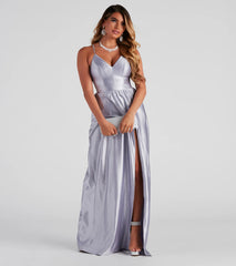 Riley Glitter Satin A-Line Formal Dress