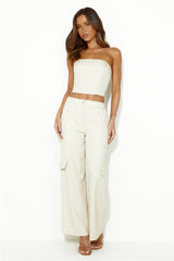 Moved In Wide Leg Pants Beige