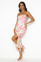 Question Your Love Mesh Midi Dress Pink