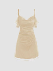 Sequin Ruched Mini Dress