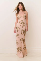 Berisa Beaded Bow Maxi Dress