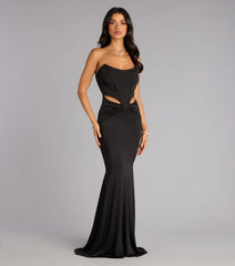 Gina Satin Corset Mermaid Formal Dress