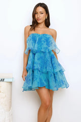 Radiant Joy Strapless Mini Dress Blue