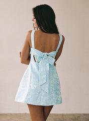 Asterie Bow Detail Mini Dress Blue