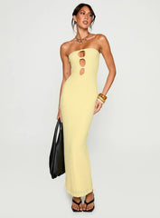 Saijana Strapless Maxi Dress Lemon