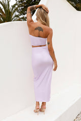 Pansies Bouquet Maxi Skirt Lilac