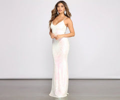Meg Formal Iridescent Sequin Dress