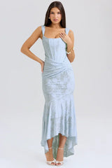 NUMIDA | SQUARE NECK CORSET MAXI DRESS