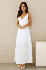 Soft Moonbeam Maxi Dress White