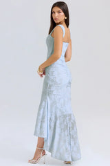 NUMIDA | SQUARE NECK CORSET MAXI DRESS