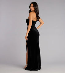 Juliette Velvet Corset Rhinestone Formal Dress