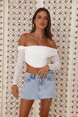 Focus On Her Crop Top White