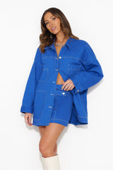 Walking Out Mini Skirt Blue