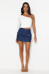 Brunch Groove One Shoulder Top White