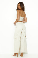 Moved In Wide Leg Pants Beige