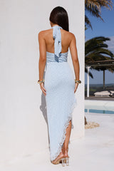Stefani Halter Midi Dress Blue