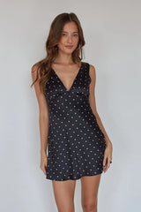 Annie Polka Dot Satin Mini Dress