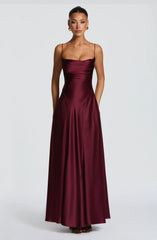 Adelina Maxi Dress - Cherry Lacquer