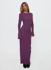 Tesley Long Sleeve Maxi Dress Burgundy