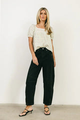 Peony Lace Trim Blouse in Blush FINAL SALE