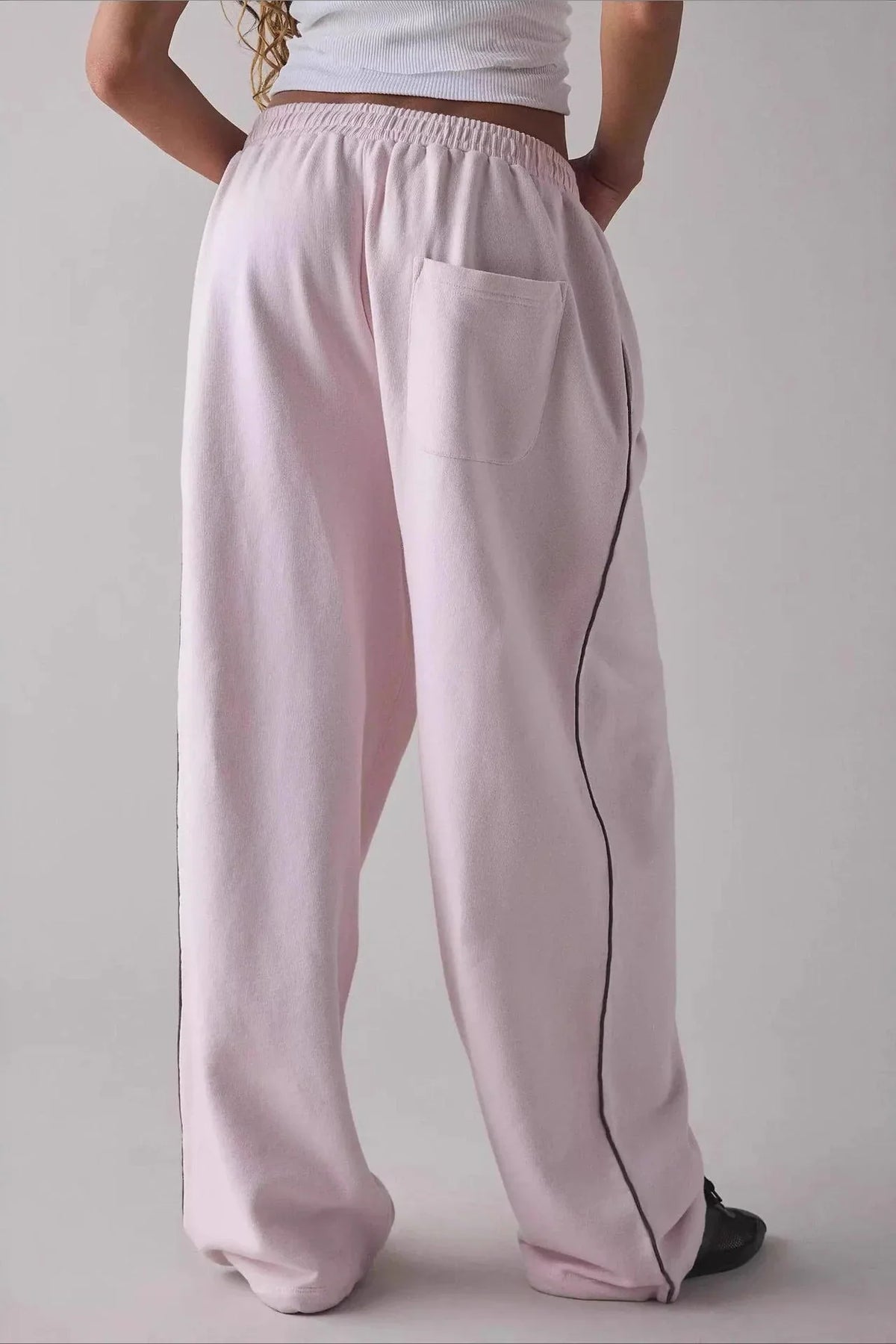 Long Embroidered Relaxed Knit Pants