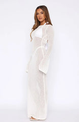 Ivory Wave Maxi Dress