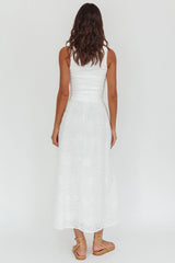 Dalayla Sleeveless Eyelet Maxi Dress White