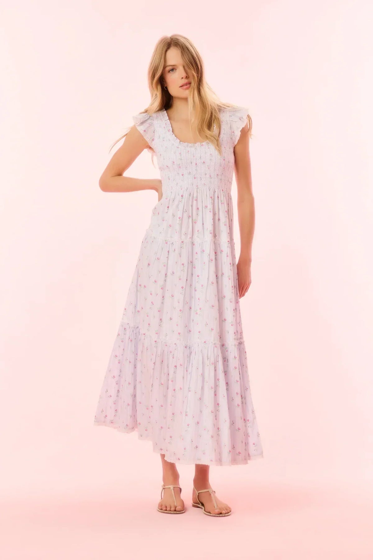 Chessie Cotton Floral Maxi Dress