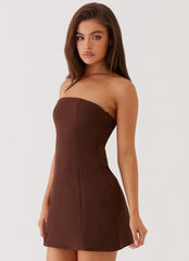 Ayanna Strapless Mini Dress - Chocolate