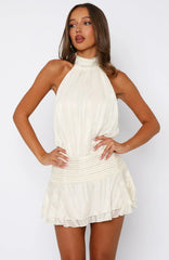 Captivate My Focus Mini Dress Cream