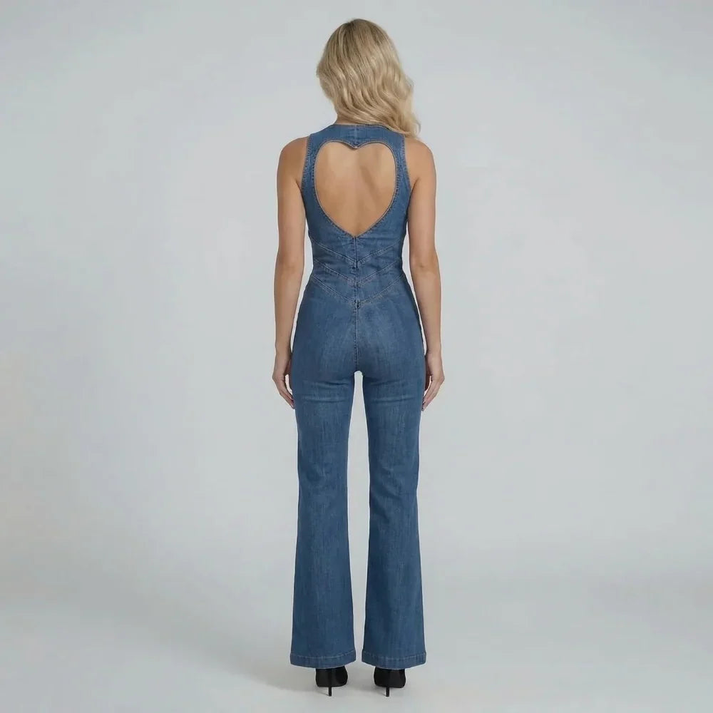 Sloane Heartcut Denim Jumpsuit