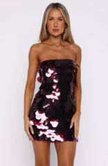 Disco Darling Sequin Mini Dress Plum